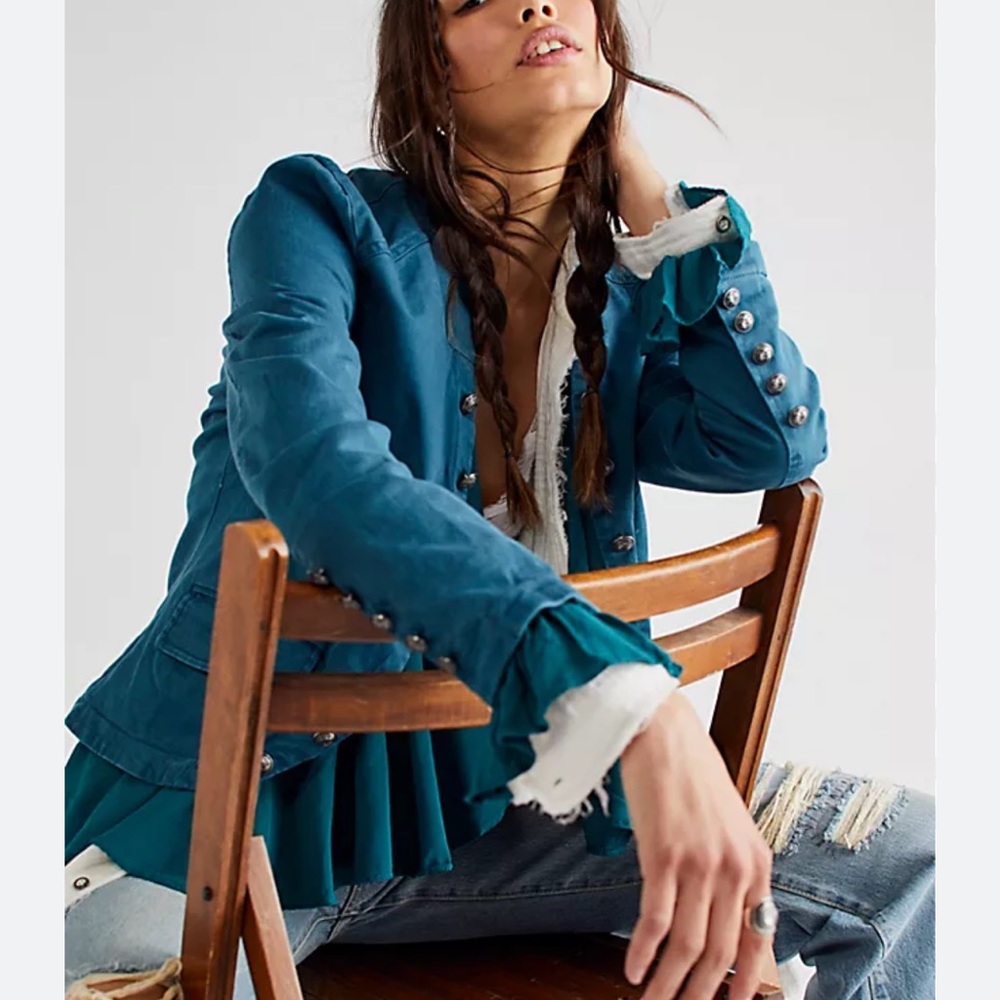 Free People Ruffle Romance Jacket NWOT medium